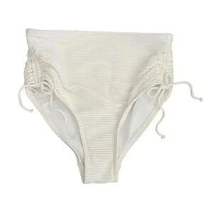 Kona Sol Women’s White High Rise Bikini Swimming Bottoms SZ S #1090